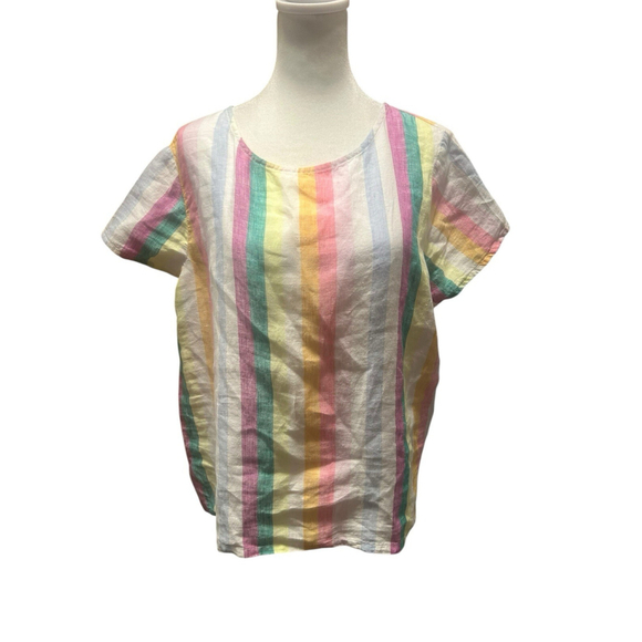 C&C California Women’s Short Sleeve Striped Blouse. Size M. - Picture 1 of 3